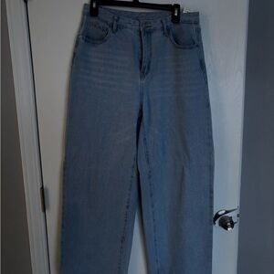 SHEIN Light Blue Straight Leg Jeans